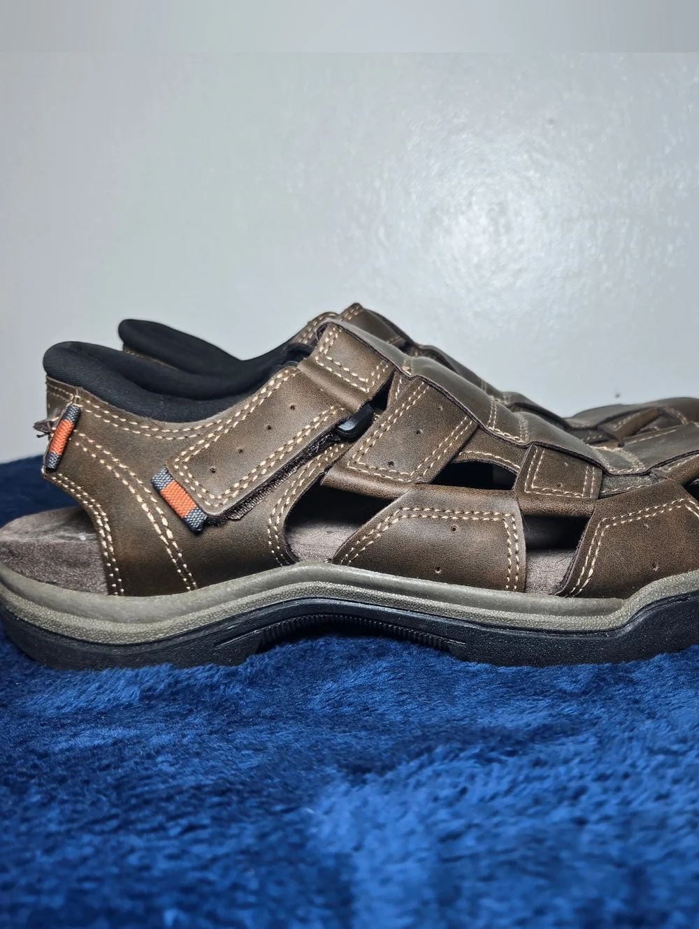 Earth Spirit Mens Fishermen Sandals Gelron Cushion Size 10 Dark Brown NWOT